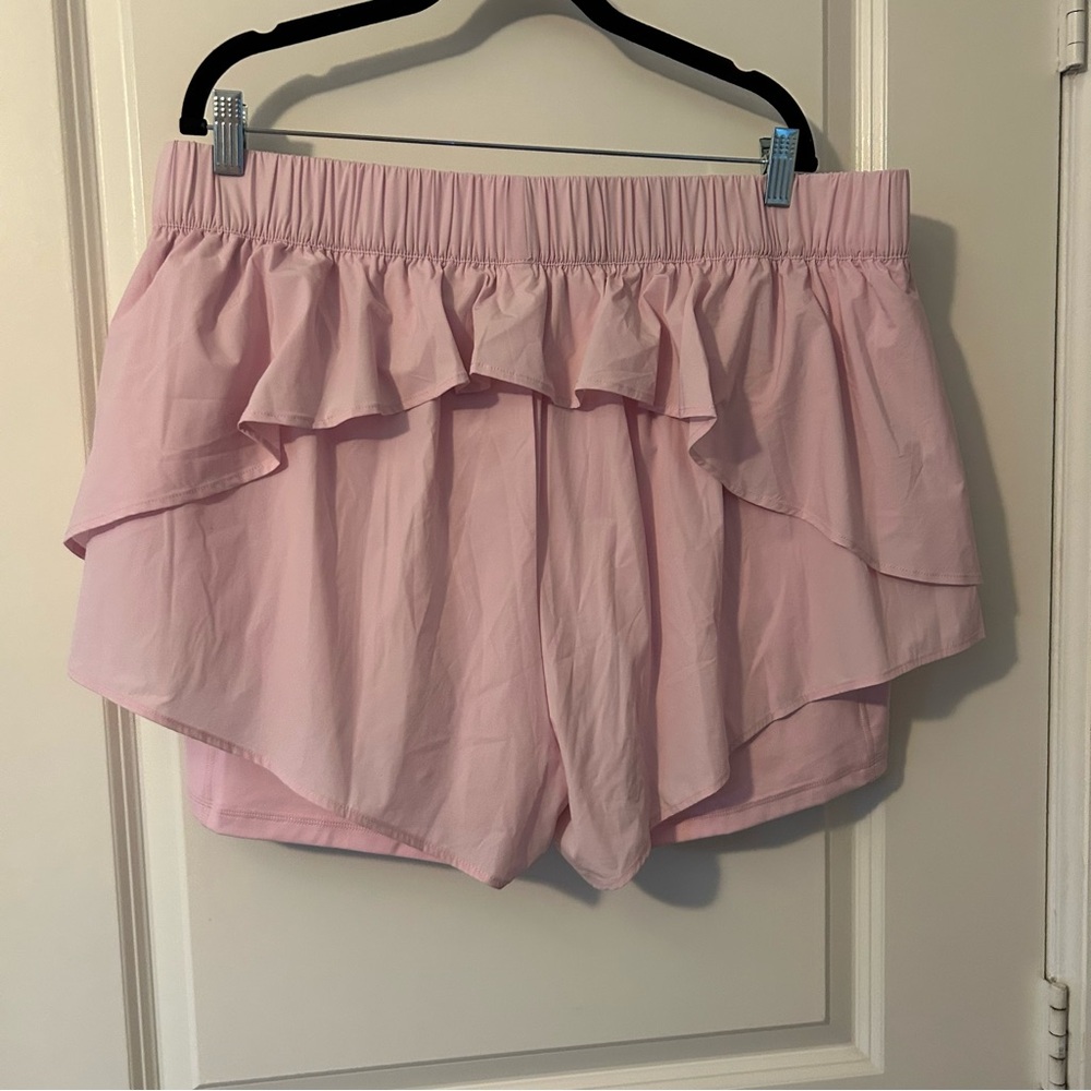 Blogilates Popflex Target Plus Size Pink Ruffle Short 1X - Picture 8 of 12
